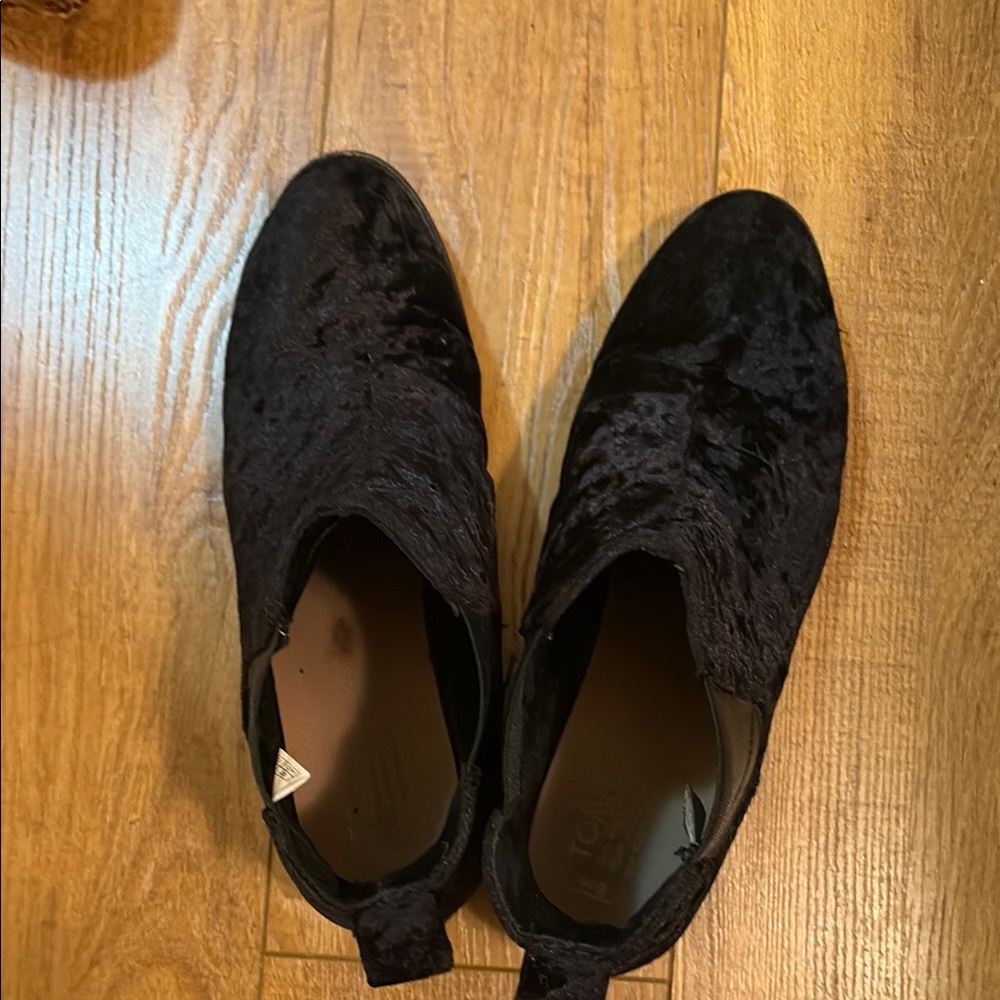 Toms Black Velvet Chelsea Boots Ella Women